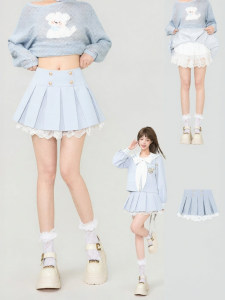 KEIKO | Chân Váy A-line Viền Ren