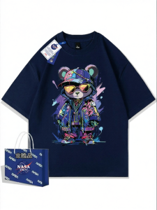 Cotton Loose Simple Print T-Shirt