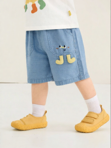 CUTEPANDAS | Quần Short Jean Thêu Hoạ Tiết Mèo Mô Phỏng Mùa Hè Mỏng