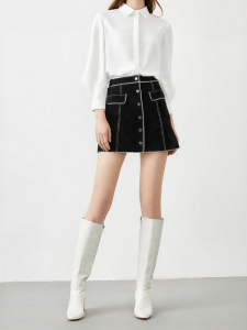 Vero Moda | Chân Váy Da Mini A-Line Màu Elegance Đơn Giản Cho Mùa Thu Đi Làm