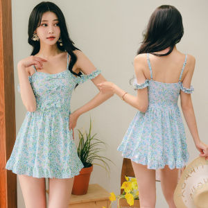 Conservative plus Size One Piece Swimsuit Womens Thermal Spa Swimwear Tummy Covering Casual Style Short Sleeve Swim Dress