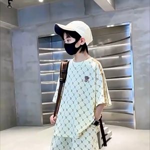 (18kg-50kg)Bộ đồ bé trai mùa hè quần áo trẻ em mùa hè. set đồ thời trang hè bé trai 18-50kg Poly B bộ đồ cộc tay bé trai mùa hè