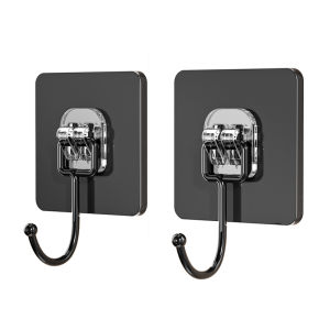 YUHANG | Strong Adhesive Hook No Drilling Heavy Duty Wall Mount Transparent Stainless Steel Hook