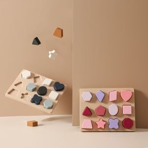 Bé Montessori Silicone Đồ Chơi Nhiều Màu Sắc Hình Học Ghép Tổ Xếp Hình Nhận Thức Học Chơi Cho Trẻ Em 0-6Y