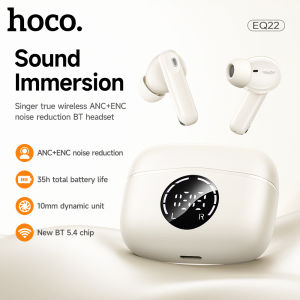 【Kết nối hai thiết bị】Tai nghe không dây HOCO EQ22 TWS ANC+ENC Tai nghe Bluetooth giảm tiếng ồn có mic Tai nghe trong tai Tai nghe điều khiển cảm ứng âm thanh nổi HIFI 400mAh Tuổi thọ pin siêu dài cho tất cả điện thoại thông minh phổ thông