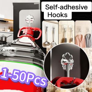 Transparent Self Adhesive Wall Hooks Heavy Duty Multi-Purpose Wall Hook Key Holder Towel Holder For Kitchen Bathroom Accessories