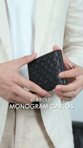 Leonardo Ví Da Nam Monogram Carlos Bifold Da Microfiber Cao Cấp Họa Tiết Biểu Tượng Nhã Nhặn
