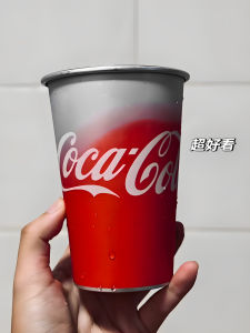 Coca-Cola Color Changing Aluminum Cup Gradient Stainless Steel High End Beverage Creative Metal Beer Cup American Style Pure Color
