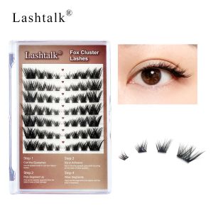 Lashtalk 1Box Clearance Deals DIY Fox Cluster False Eyelash Extensions 3D Natural Mix 6-14mm 7 Rows 56 Clusters From Nagaraku Makeup Tools