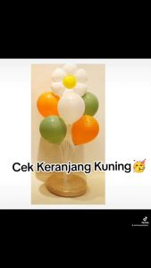 Paket Balon BUNGA DAISY Dengan Tiang Balon / Dekorasi Balon Foil Bunga Daisy