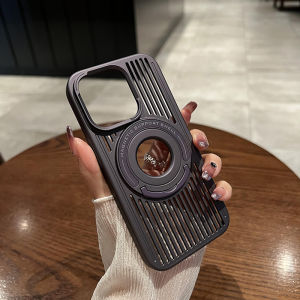 เคสโทรศัพท์มือถือแบบโปร่ง UMJ สำหรับ iPhone 16 15 pro 15 plus 14 pro Max 13 12 พร้อมขาตั้งแบบซ่อน ชาร์จแบบแม่เหล็ก ป้องกัน