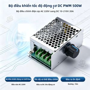 Aideepen | Bộ Điều Khiển Tốc Độ Động Cơ AC 220V Sang DC 10-210V 20A 500W Với Bộ Điều Chỉnh Điện Áp Chiết Áp Để Điều Khiển Tốc Độ Động Cơ DC