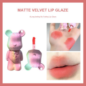 VEDO 💕COD Cute Fluid Bear Lip Glaze Velvet Mist Non Stick Cup Lip Mud Glasir Bibir Wajah Tahan Lama Tidak Memudar