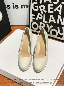 Waterproof Platform High Heels Womens New 2025 Moccasin Gentle Personality Banquet Ultra High Heel Pointed Toe Semi-Up Open-Toe Shoes