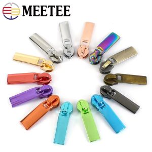 10Pcs Meetee 5# Colored Zipper Puller Replacement Zipper Slider Head Repair Kit for Handbag Luggage DIY Clothes Sewing Accessories