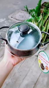 Nồi vân đá chống dính tặng kèm đế inox - nồi cơm niêu kho quẹt  kho tộ