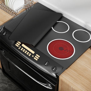 แผ่นรองเตาซิลิโคนขนาดใหญ่ระบายน้ําในครัวแผ่นป้องกันมัลติฟังก์ชั่นทนความร้อนตัวป้องกันเตาซิลิโคนสําหรับทําแก้ว