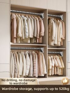 WEILAISHI | Stainless Steel Expandable Closet Rod for Hanging and Storage