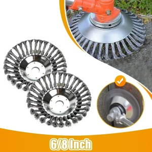 6/8 Inch Steel Wire Trimmer Head Lawn Mower Brush Disc Garden Grass Trimmer Brush Cutter Tools