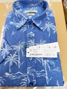 (6R0471)Áo sơ mi năm ngắn tay lai ngang  Form regular( rông)  vải line dày dặn