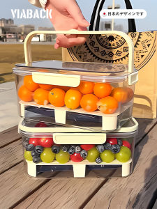 Portable Food Grade Preservation Box Camping Picnic Outdoor Activities Mobile Fridge Storage Container Transparent Rectangle Shape
