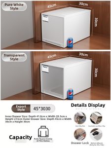 XUNHUAI | Transparent Plastic Drawer-type Storage Box