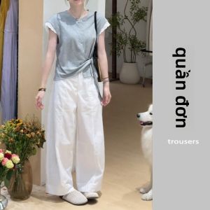 YUEZHONGWEI | Áo thun nữ tay ngắn cổ tròn màu xám mùa hè thiết kế eo không đều thắt lưng tay bay nhỏ thời trang công sở phong cách Hàn Quốc