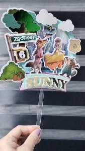Customized/Personalized ZOOTOPIA  3D Cake Topper (Layered)