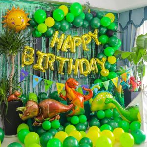 【Fast delivery】Dinosaur Foil Balloons Set Childrens Birthday Party Supplies Large Aluminum Film Balloon Set Balloons for Birthday Party Decorations Set Toys For Boys Party Set Dinosaur Jungle Safari Theme Party decoration boy birthday Partyneeds