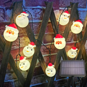 Solar String Lights for Christmas Decorations Snowman Outdoor Garden Lights Santa Claus Yard Lamps Holiday Decor 601