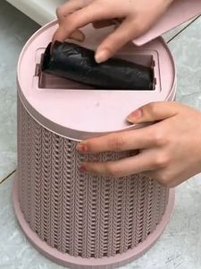 Modern Luxury Indoor Home Living Room Trash Can Kitchen Bathroom Automatic Bag Changing Hollow out Design Paper Trash Can