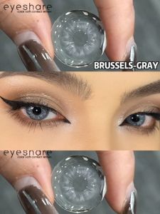【COD】คอนแทคเลนส์ BRUSSELS สีน้ำตาล สีเทา 2 ชิ้น mini 14.0 มม. คอนแทคเลนส์ จัดส่งจากประเทศไทย