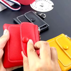 Light Ultra Thin Women Zipper Coin Purse Key Case Mini Magnetic Buckle Wallet for Woman