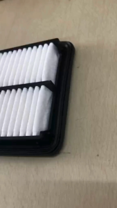 Toyota Wigo 2017 Air Filter - Cardboard Box - Black Frame - White Pleated Filter - Vehicle Maintenance