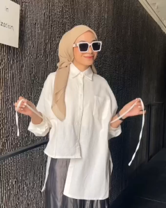 CORDELIA - Kemeja Wanita Oversize Tunik Formal Casual Elegan Polos