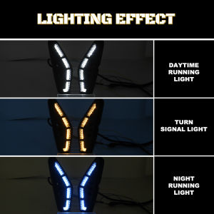2PCS DRL For Honda Civic 2025 Daytime Running Lights LED Turn Signal Lamps Front Bumper Headlights White Yellow Blue Daylights