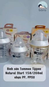 Bình sữa Tommee Tippee Natural Start 150/260/340ml nhựa PP PPSU [Được chọn núm 1 - 4][Cam kết chính hãng]