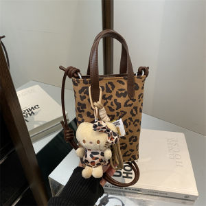 Retro Frosted Shoulder Bag for Little Girls Baby Girl Cute Leopard Print Handbag Small Girls Crossbody Bag Childrens Fashionable Bag