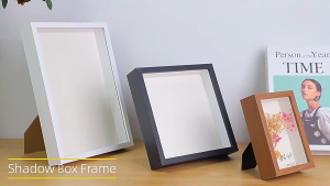 Flower Frame Shadow Box DIY | Transparent Plastic & Wooden Floating Photo Frame | Decorative Display Case for Crafts Memories & Gifts Tabletop Rustic Wooden Frame | Easy Assemble DIY Kit | Home Decor & Personalized Gifts