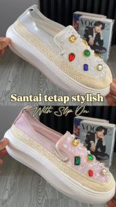 PINKEY P273 Sepatu Sendal Slip on Wanita/ Flatshoes Wanita Diamond