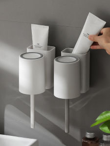 Wall Mounted Toothbrush Tumbler Storage Rack