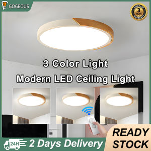 Gogeous ceiling light modern design ceiling light sala led lights house ceiling design ultra -thin 3 color dimming led Ceiling Lights wooden bedroom ceiling light with remote control for bedroom living room dining room
