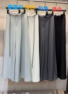 Quần Ống Rộng Cạp Cao Phong Cách Hàn Quốc Mùa Xuân Hè Cho Nữ Quần Ống Rộng Màu Xám Quần Dài Quần Dài Quần Dài