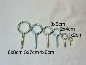 Khoen Vít tròn sắt dài 1x2cm 2x4cm 3x5cm 4x6cm 5x7cm 6x8cm