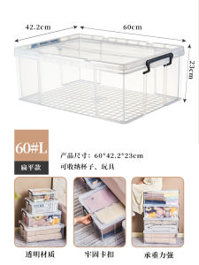 Modern Flat Transparent Plastic Storage Box Thickened Low Profile Underbed Organizer for Clothes Home Use Bedroom Storage Bin
