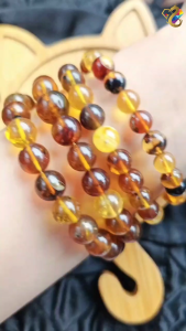 Premium Grade Natural Duo Bao Medicine Health Amber Bracelet