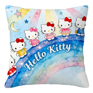 Sanrio | Sanrio HELLO kitty Pillow Covers Cartoon Sofa Decorative Home Double-sided Printing Short Plush Cushion Cover Christmas gifts
