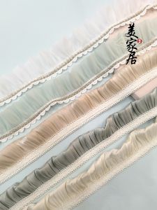 French Style Lace Trimmed Curtains Gold Thread Edge Decorative Mauve Head Side Wide DIY Home Fabric Door Curtain Accessories