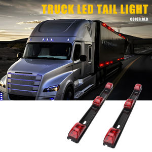 KEVANLY | 1PC 9 LED Truck Side Marker Red Lamp Bar Bracket Trailer Tail Lights for Pickup Truck RV UTV Signal Indicator Lamp Brake lamp