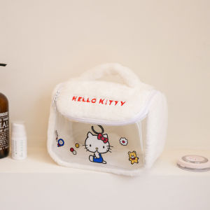 Sanrio | Cute Plush Sanrio Makeup Bag for Women Portable Travel Small Cosmetic Bags Zipper Toiletry Bag Washing Pouch Storage Bags